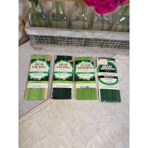 Vintage 70s Coats & Clark Mixed Lot of Green Lace Bundle - New Old Stock (NOS)